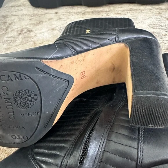 Vince Camuto Black Quilted Ankle Boots - Picture 7 of 7